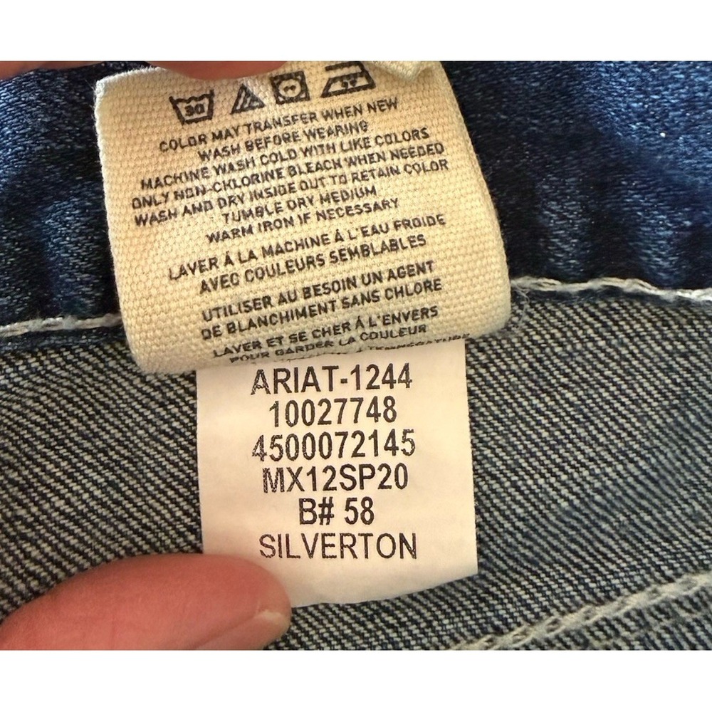 Ariat M7 Rocker Jeans Mens 32x34 Stretch Slim Fit Straight Coltrane Medium Wash - Picture 14 of 16